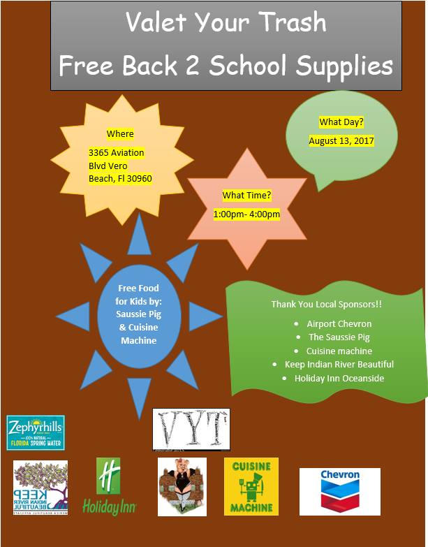 Valet Your Trash Free back 2 school supplies