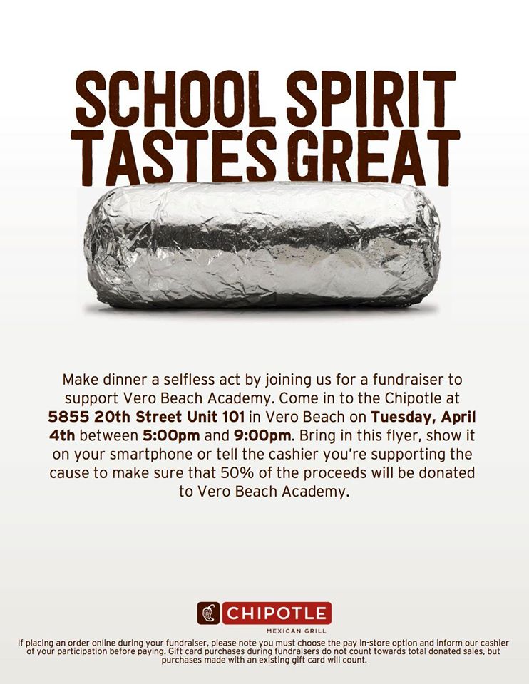 Eat at Chipotle - Support Vero Beach Academy!