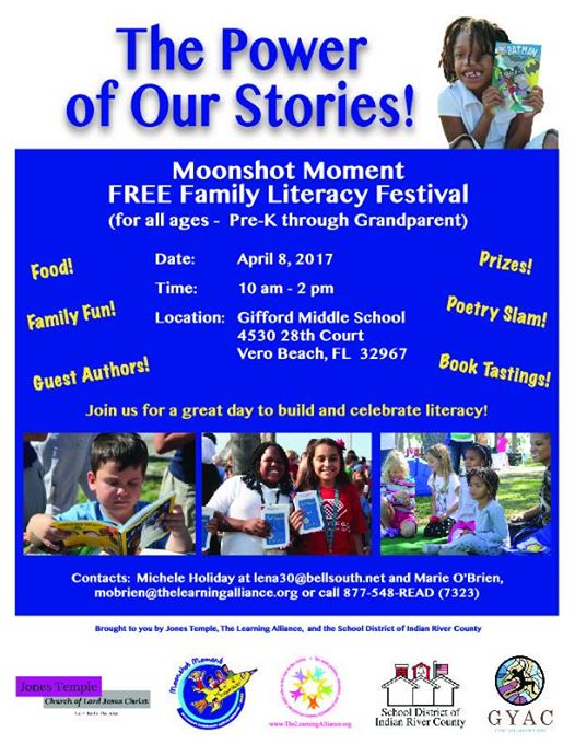 Moonshot Family Literacy Festival/Poetry Slam on April 8