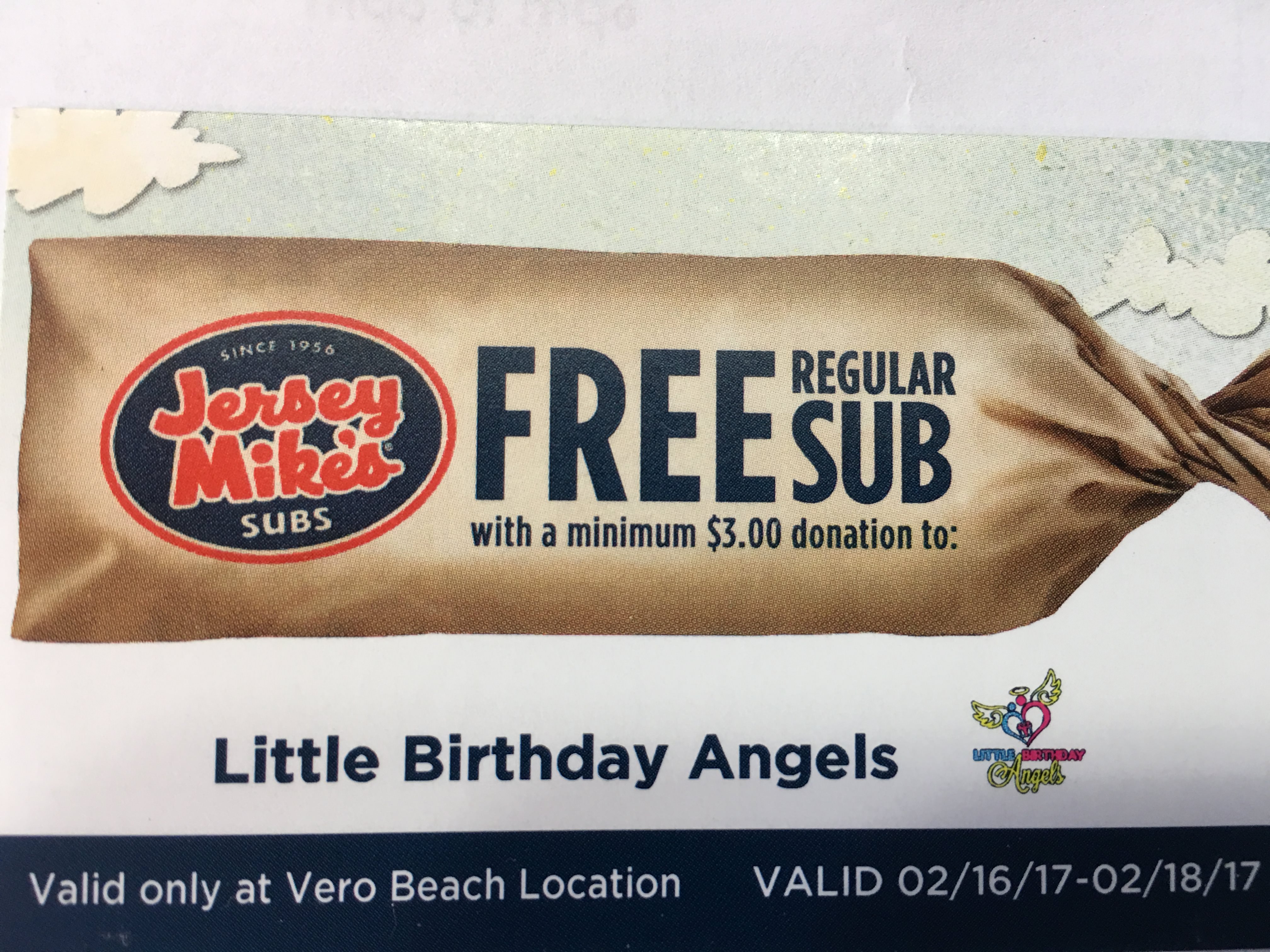 Little Birthday Angels' Jersey Mike's Fundraiser