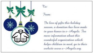 e-Angels Holiday Gift Card