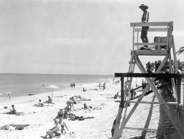 Vero Beach lifeguard tower and beach scene