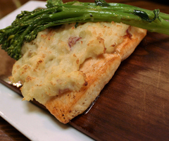 Potato Crusted Plank Salmon