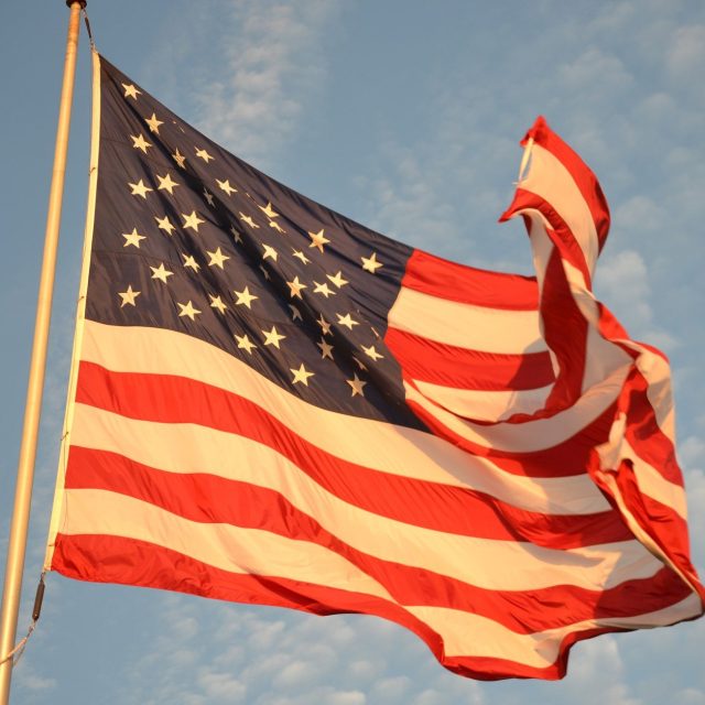 American Flag On Veterans Island