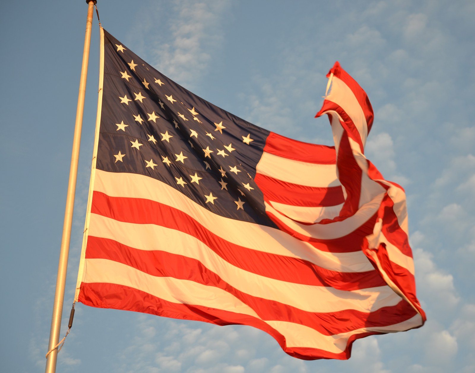American Flag On Veterans Island