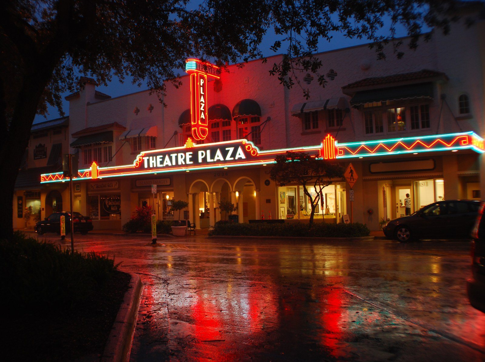 Theatre Plaza On A Rainy Summer Night