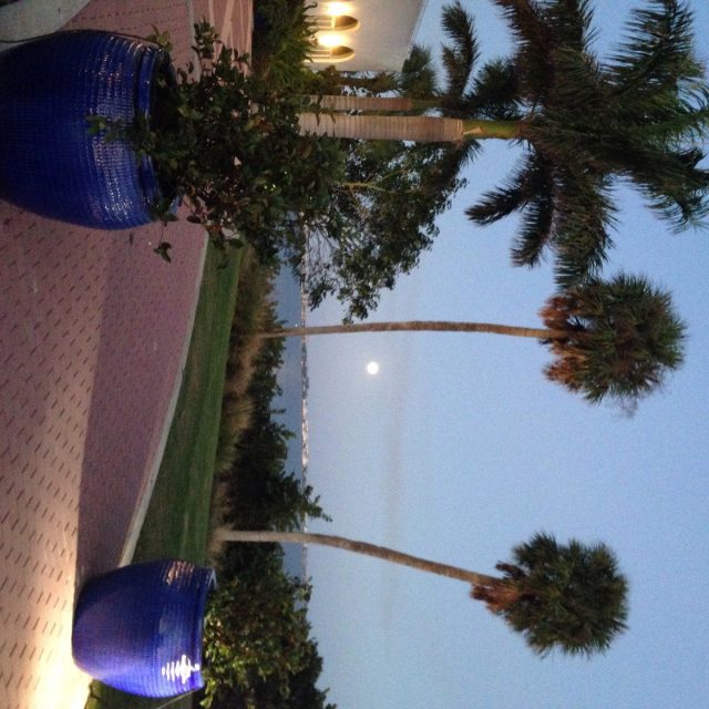 Full Moon Over Mansion At Indian Riverside Park