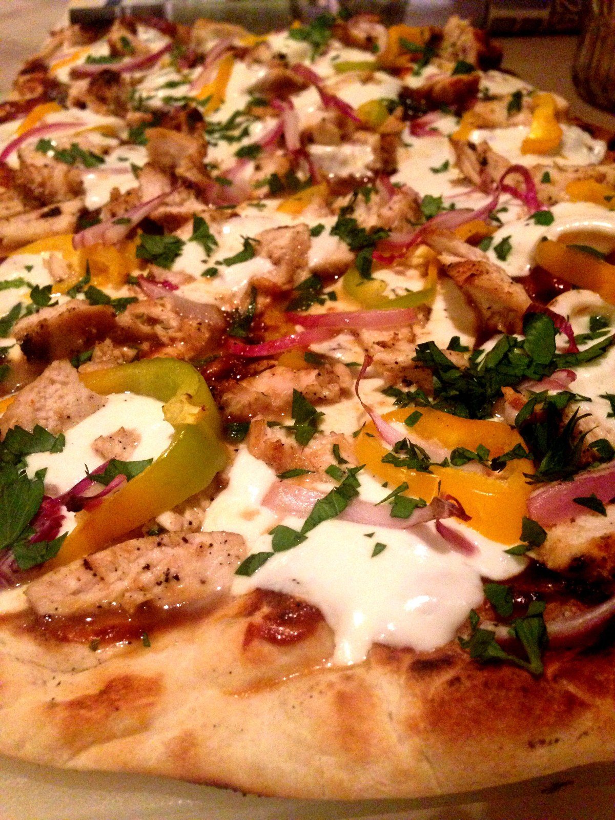 Bbq Chicken Pizza On The Grill Outside!