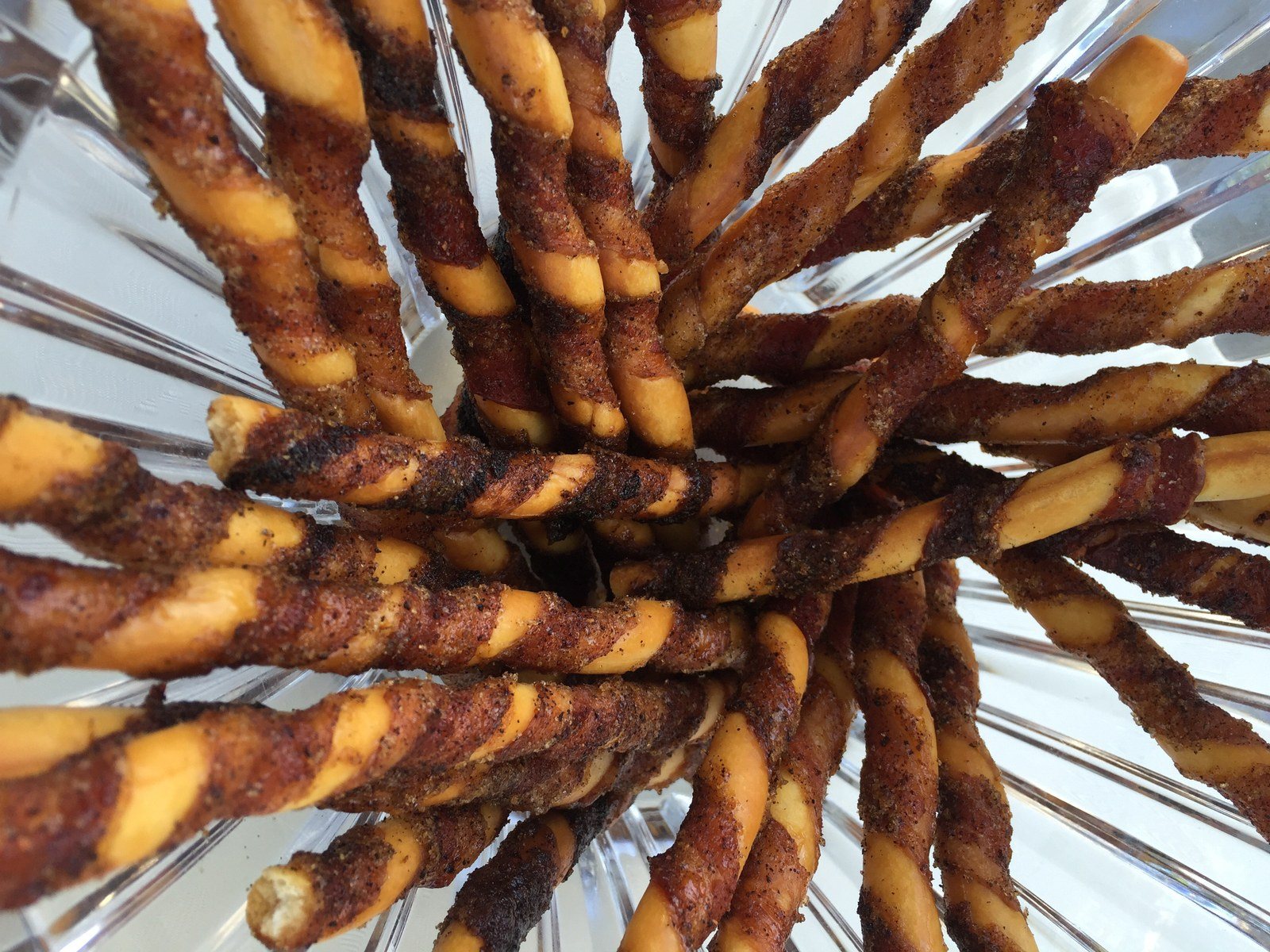 Sweet And Spicy Bacon Wrapped Breadstick