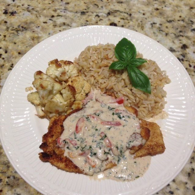 Grilled Chicken With Basil Parmesan Cream Sauce
