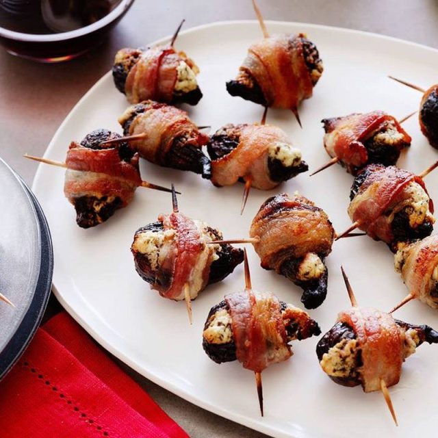 Prosciutto Wrapped Blue Cheese Stuffed Figs With A Balsamic Syrup