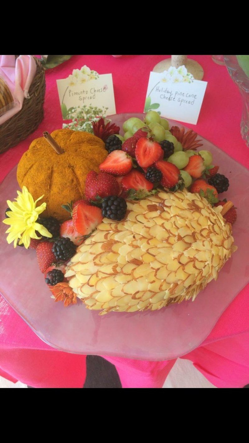 Pimento Cheese Pumpkin Spread And Holiday Pine Cone