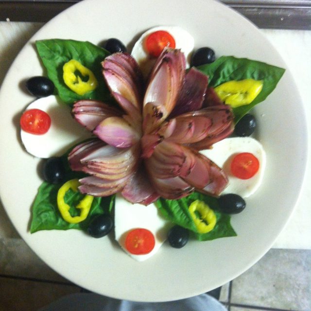 Roasted Red Onion Salad With Fresh Mozzarella @ Big Apple