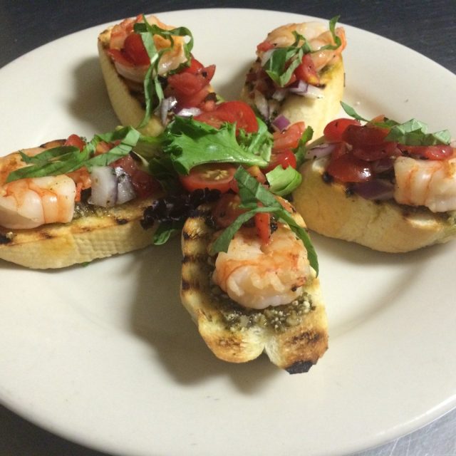 Shrimp & Pesto Bruschetta @ Big Apple