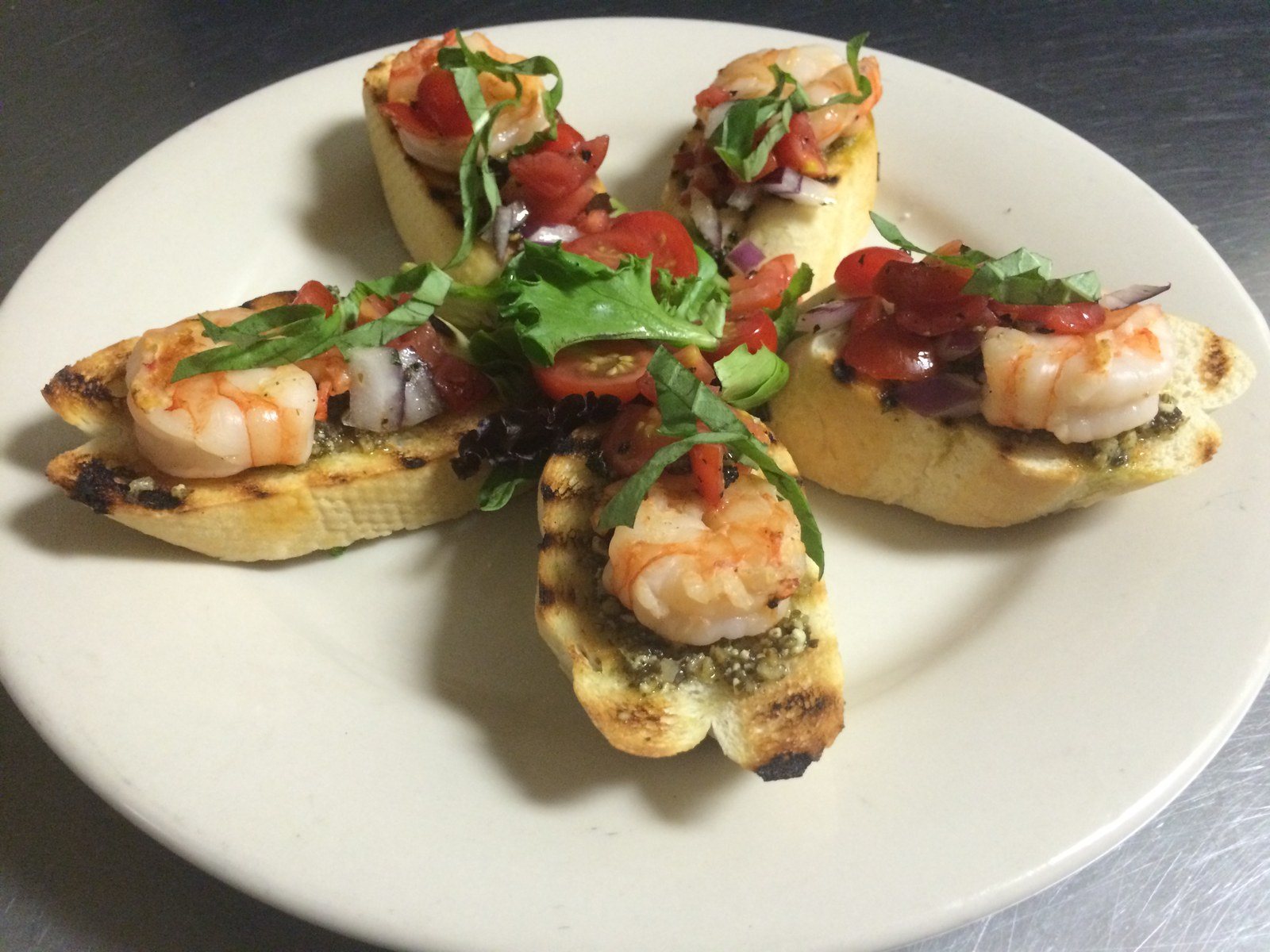 Shrimp & Pesto Bruschetta @ Big Apple