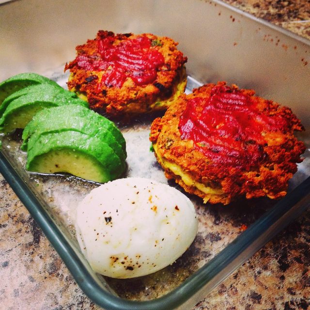 Wild Alaskan Salmon Patties With An Avacado And A Boiled Egg. Lunch!