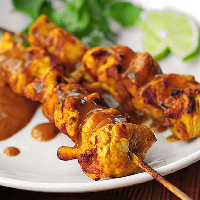 Chicken Satay With Sesame Infused Peanut Sauce