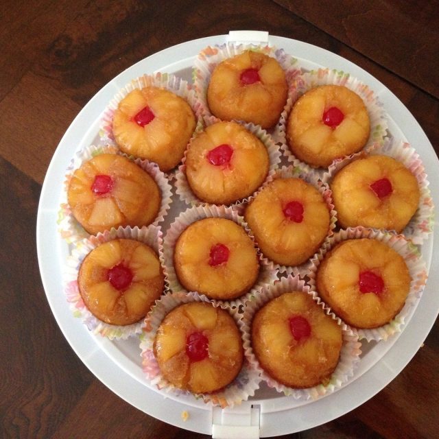 Miniature Pineapple Upside Down Cupcakes