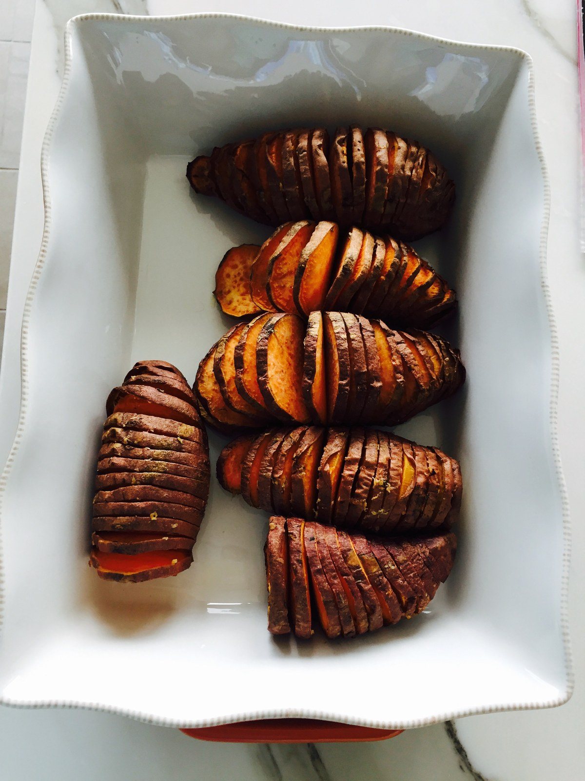 Hassle Back Sweet Potatoes