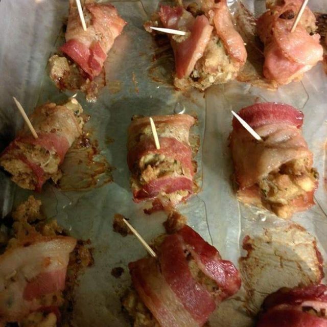 Bacon Wrapped Stuffing Bites