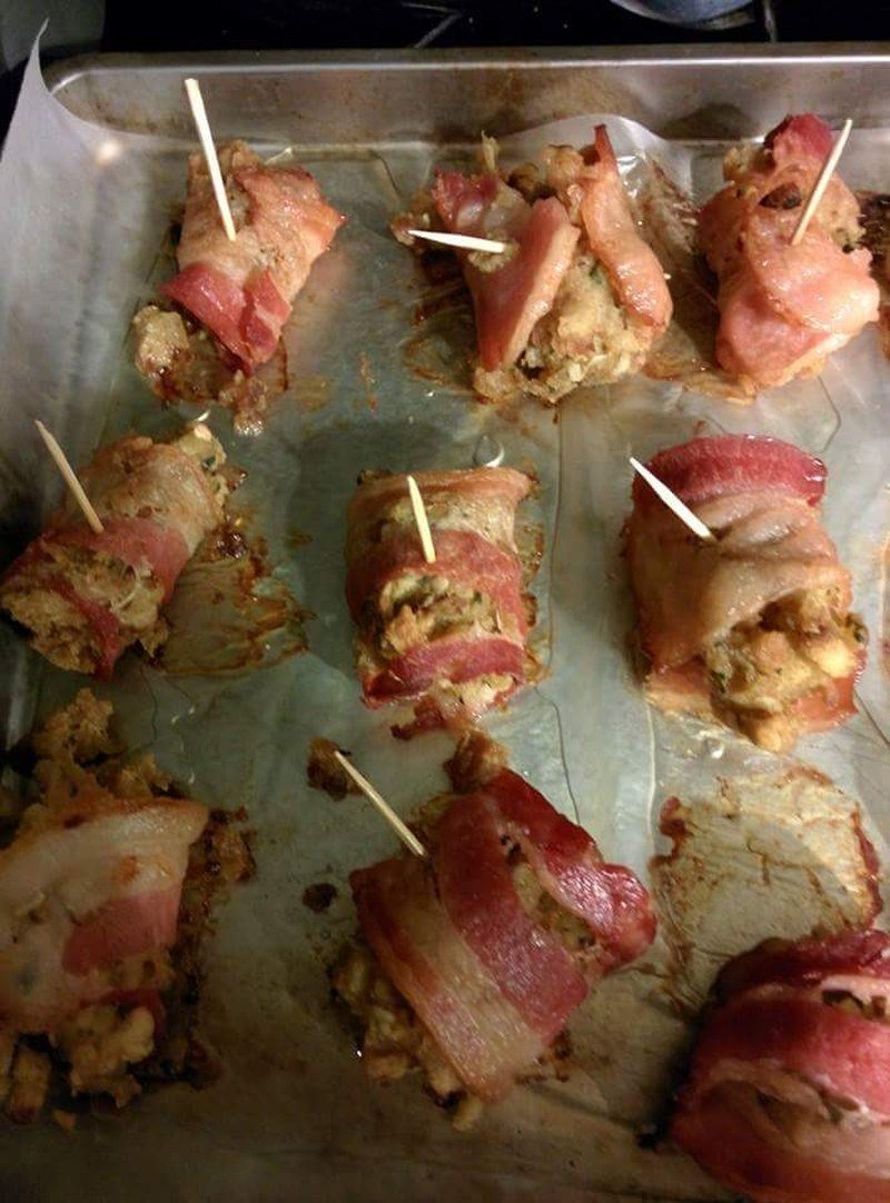 Bacon Wrapped Stuffing Bites