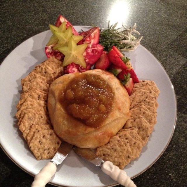 Baked Brie With Fig Preserve