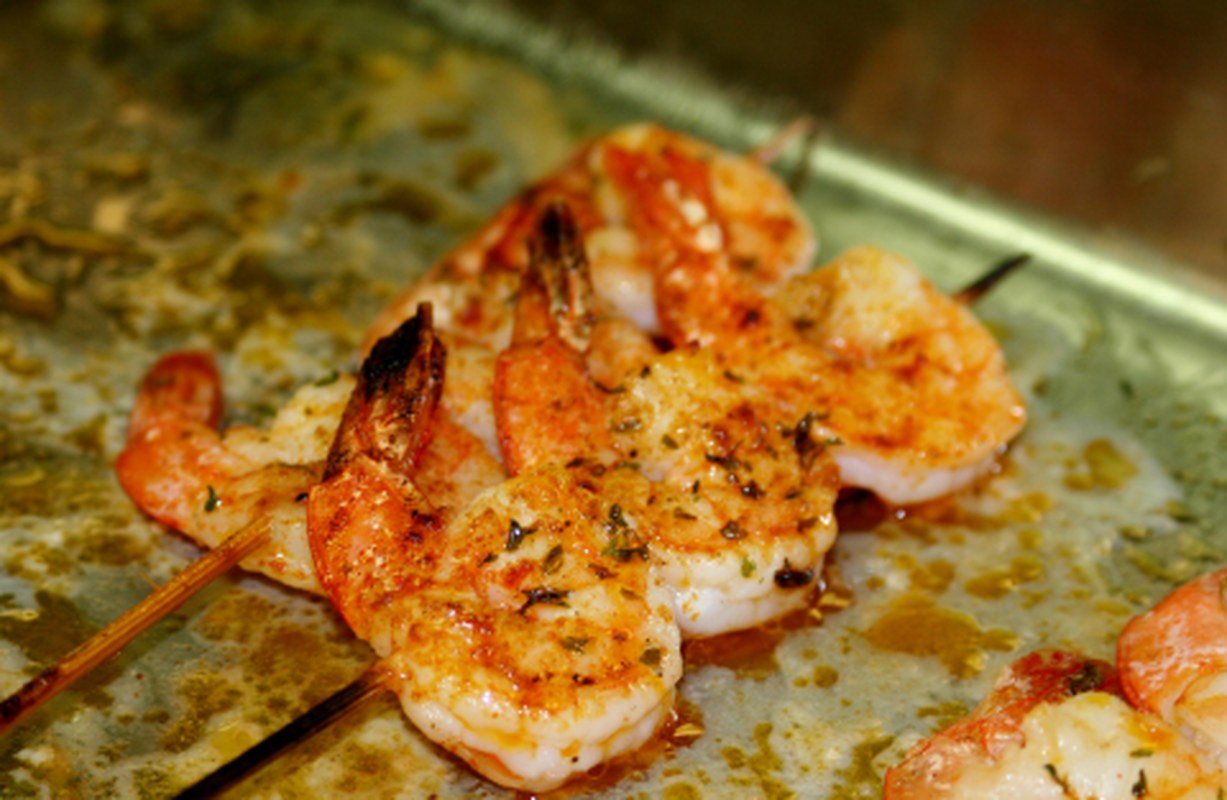 Jumbo Garlic Shrimp Skewer!