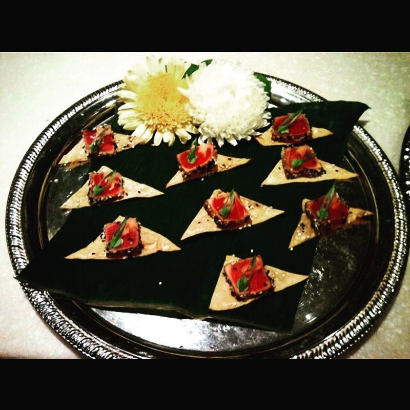 Seared Ahi Tuna On A Homemade Wonton Crisp