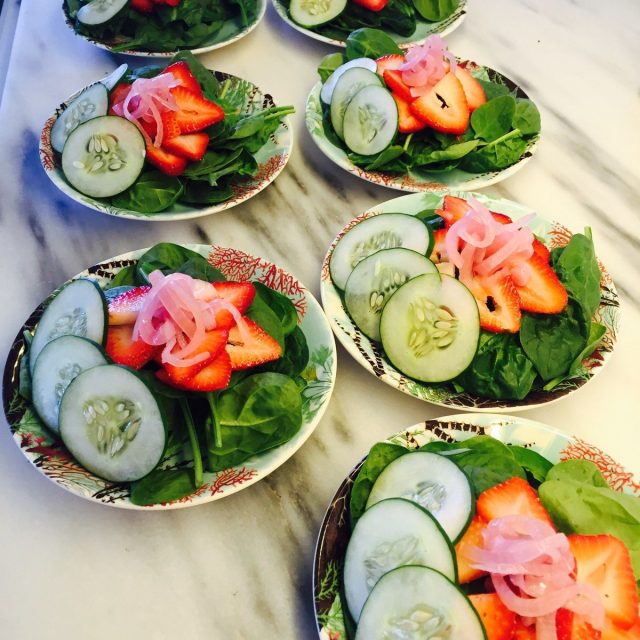 Strawberry And Spinach Salad With Pickled Onion
