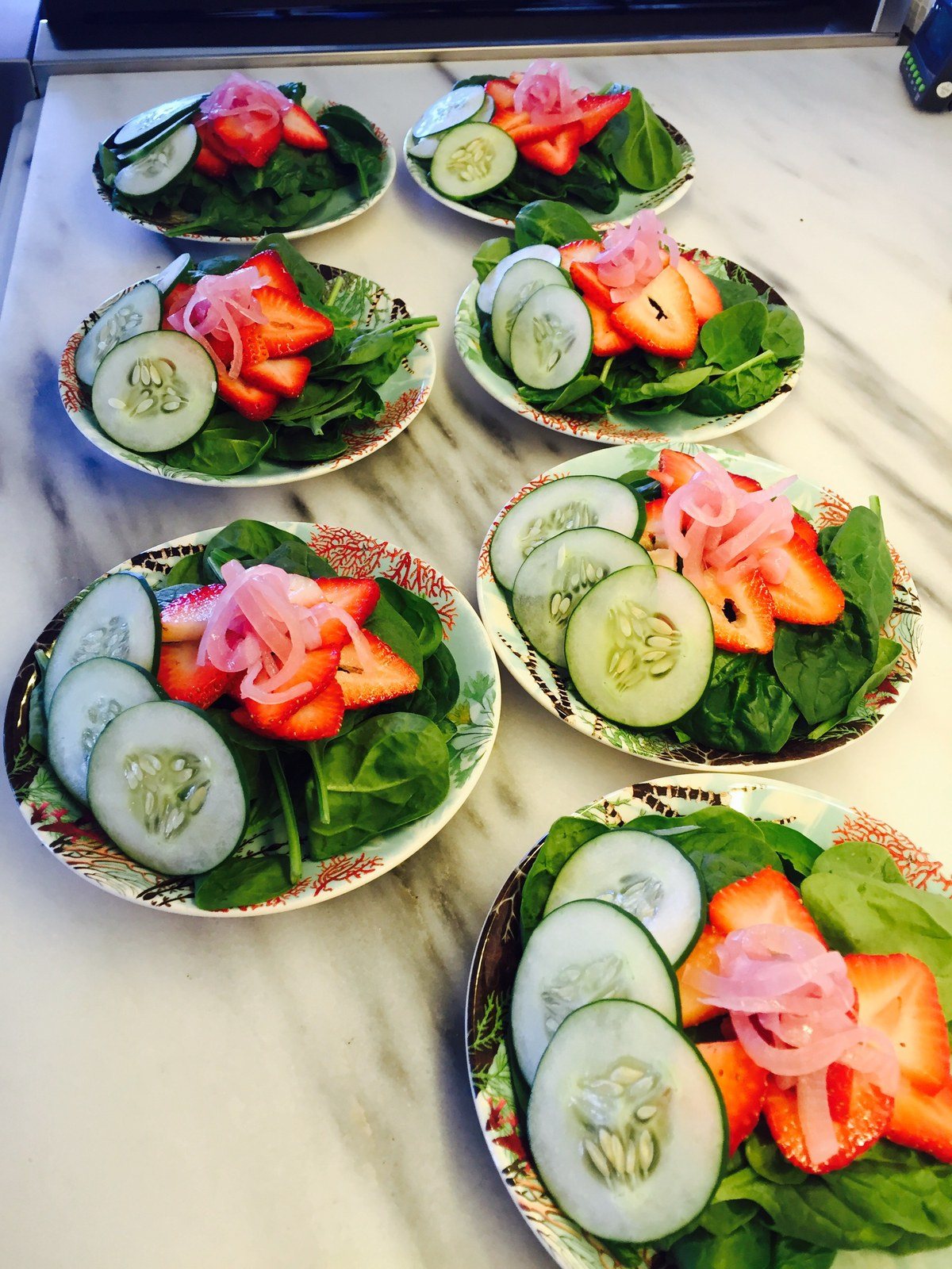 Strawberry And Spinach Salad With Pickled Onion