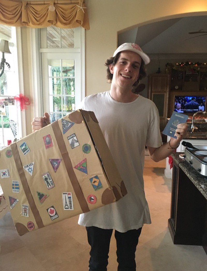 Suitcase Made From Scratch Holding Teas From Around The World Packaged With Corr
