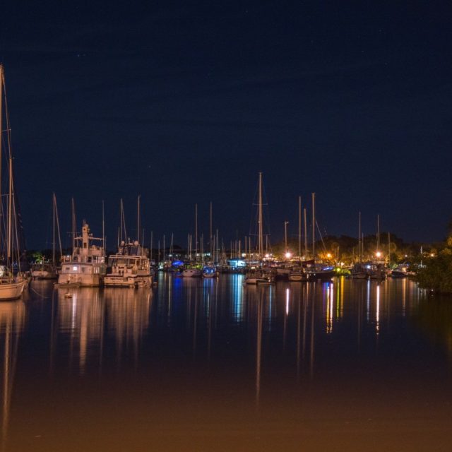 Sailboats At Night At The Vero Beach Marina