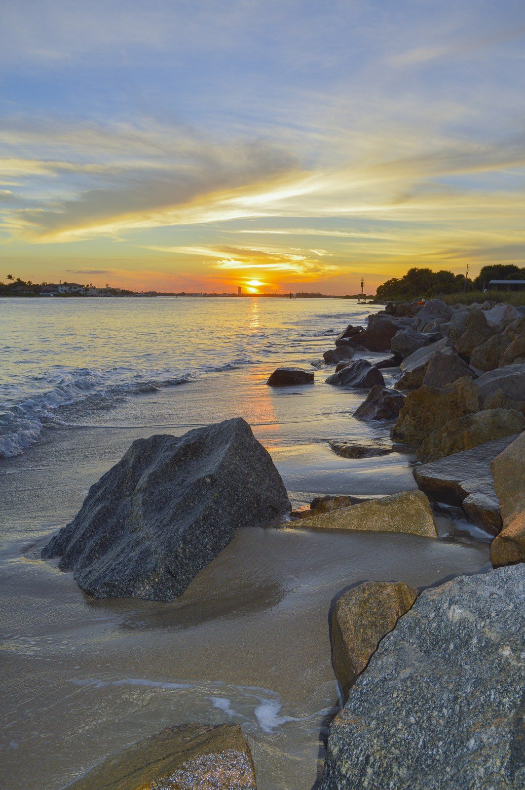 Sunset From The North Jetty In Fort Pierce.