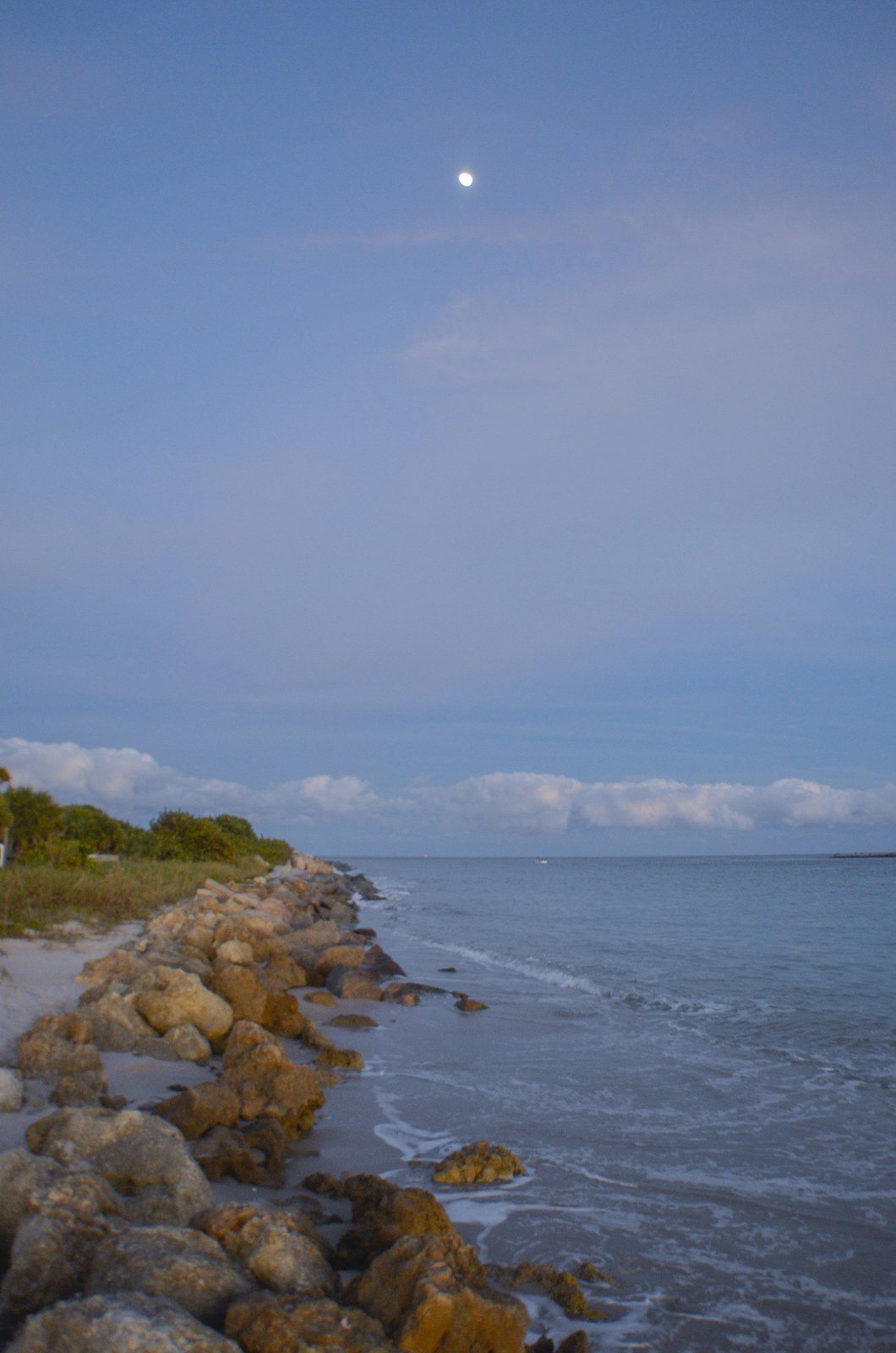 Moon Rise As Seen From The North Jetty In Fort Pierce