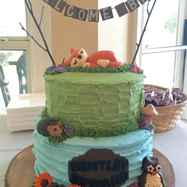 Woodland Baby Animal Cake