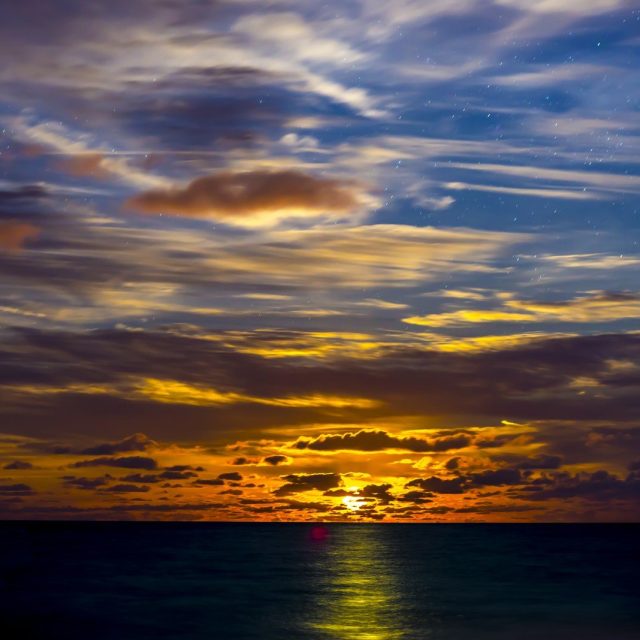 Moon Rise At South Beach In Vero Beach