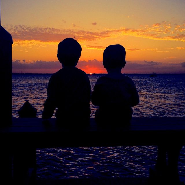 Brothers At Sunset In Vero