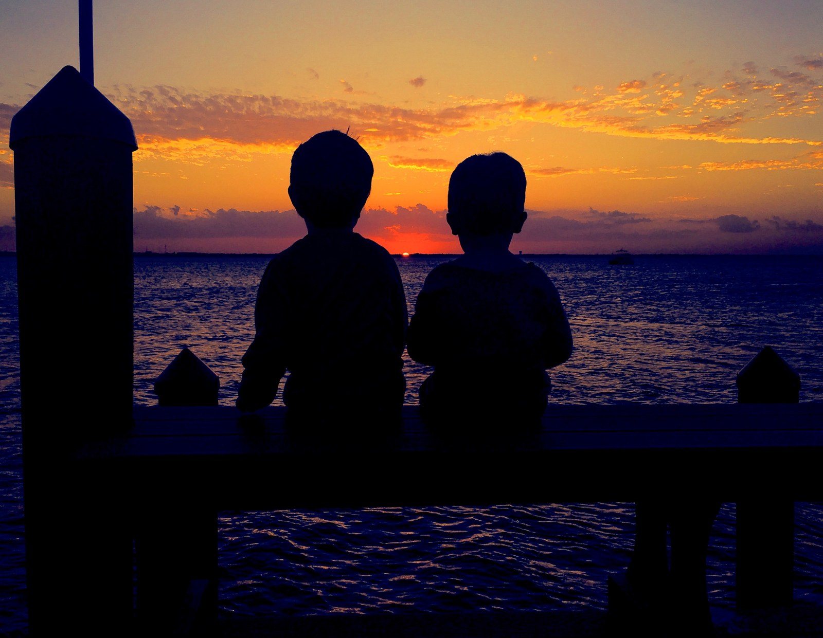 Brothers At Sunset In Vero