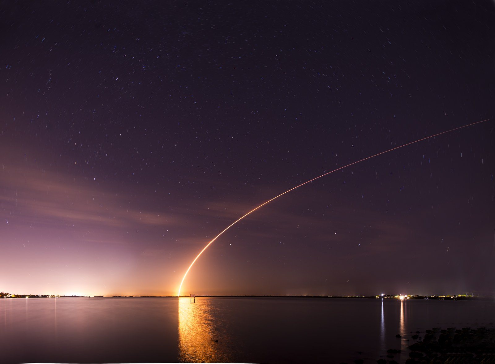 Cape Canaveral Rocket Launch From The Wabasso Bridge