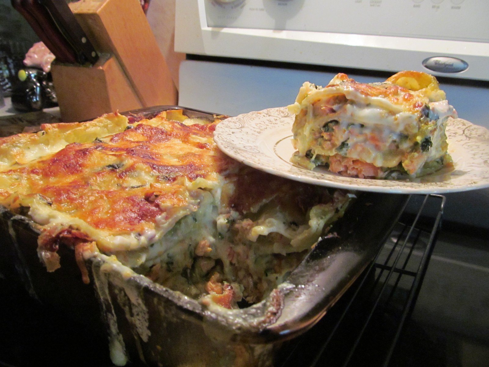 Salmon Lasagna Veggies & White Béchamel Sauce