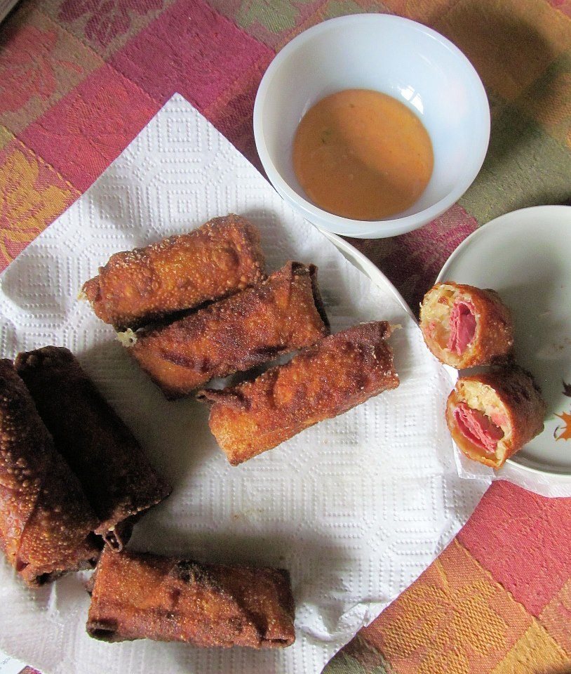 My Reuben Egg Rolls With 1000 Island Dipper