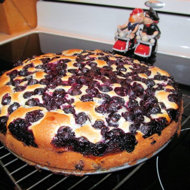 Blueberry Lemon Sourcream Cake