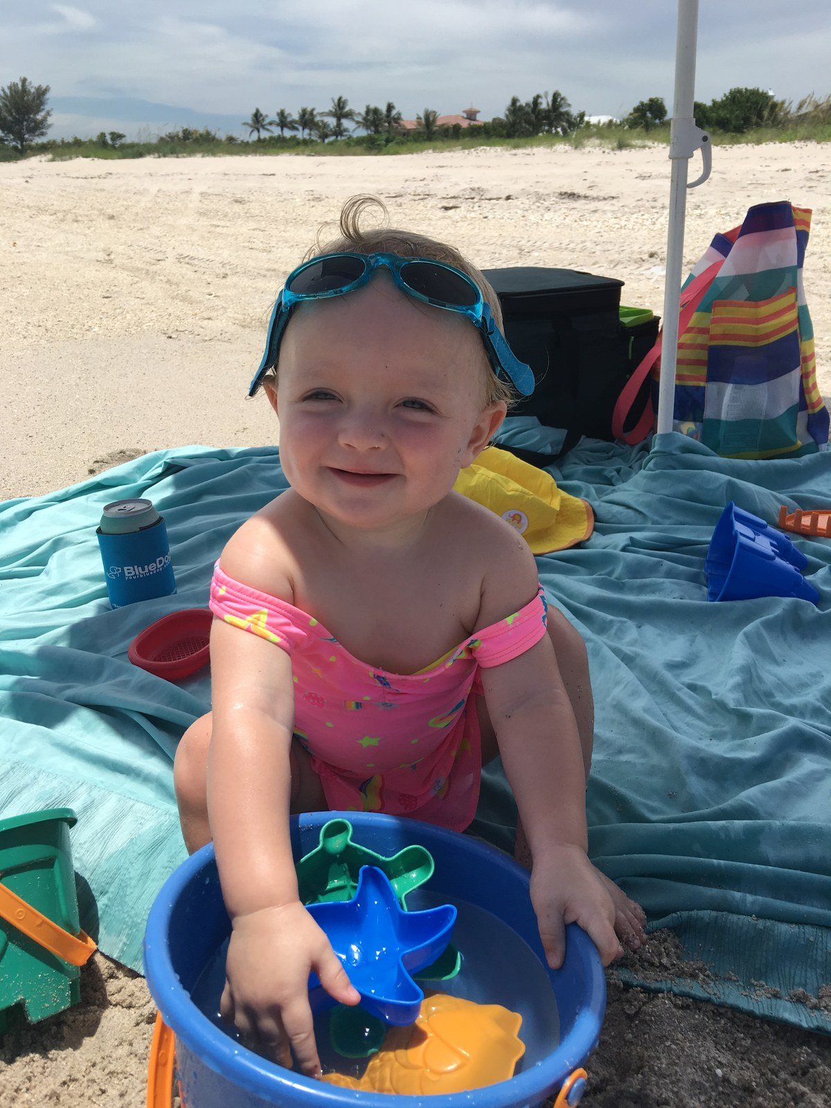 Beach Baby With Her Bucket