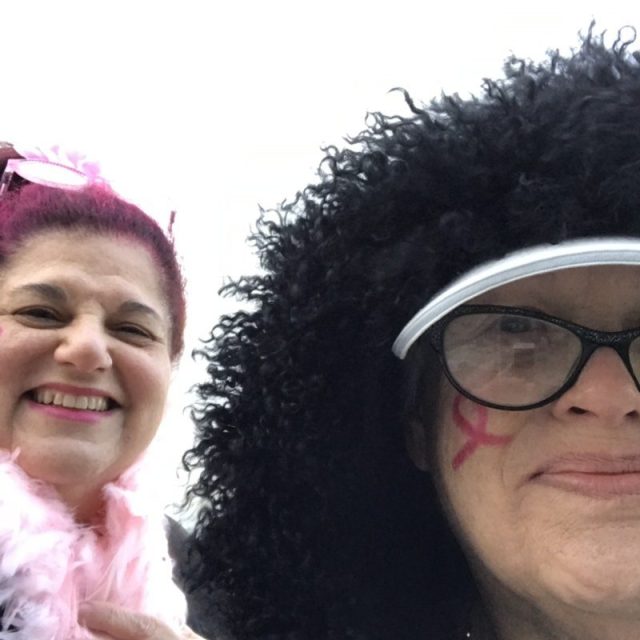 Mom Supporting Me At Breast Cancer Walk