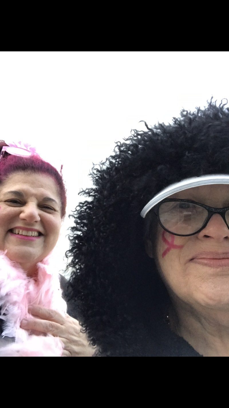 Mom Supporting Me At Breast Cancer Walk