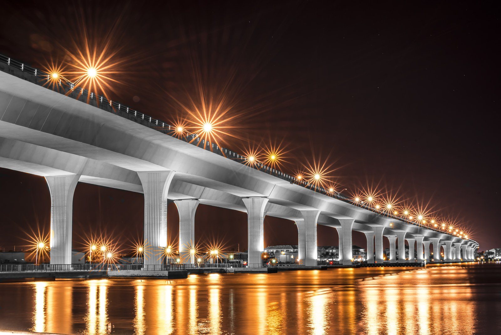 Roosavelt Bridge Photoshoped B&W With A Bit Of Color