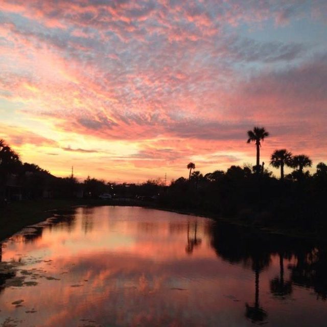 Sunset Over The Pond