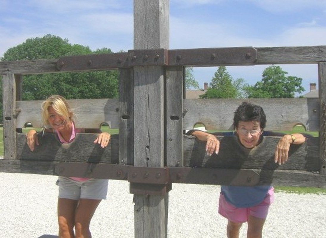 Williamsburg VA Stockade With Mom