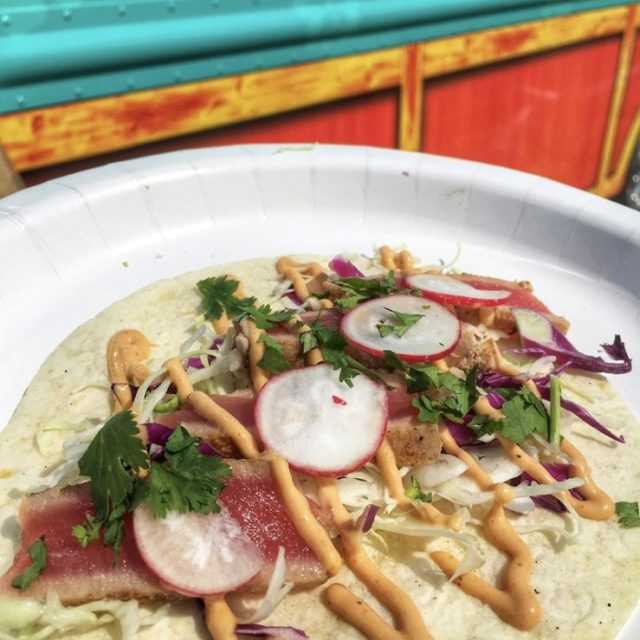 Yellow Fin Tuna Tacos.