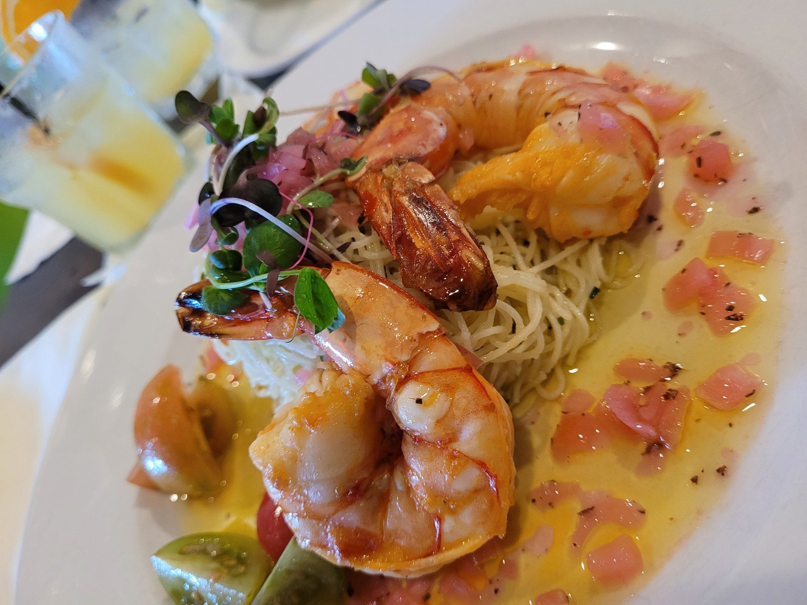 Prawns Over Lemon Capellini Angel Hair